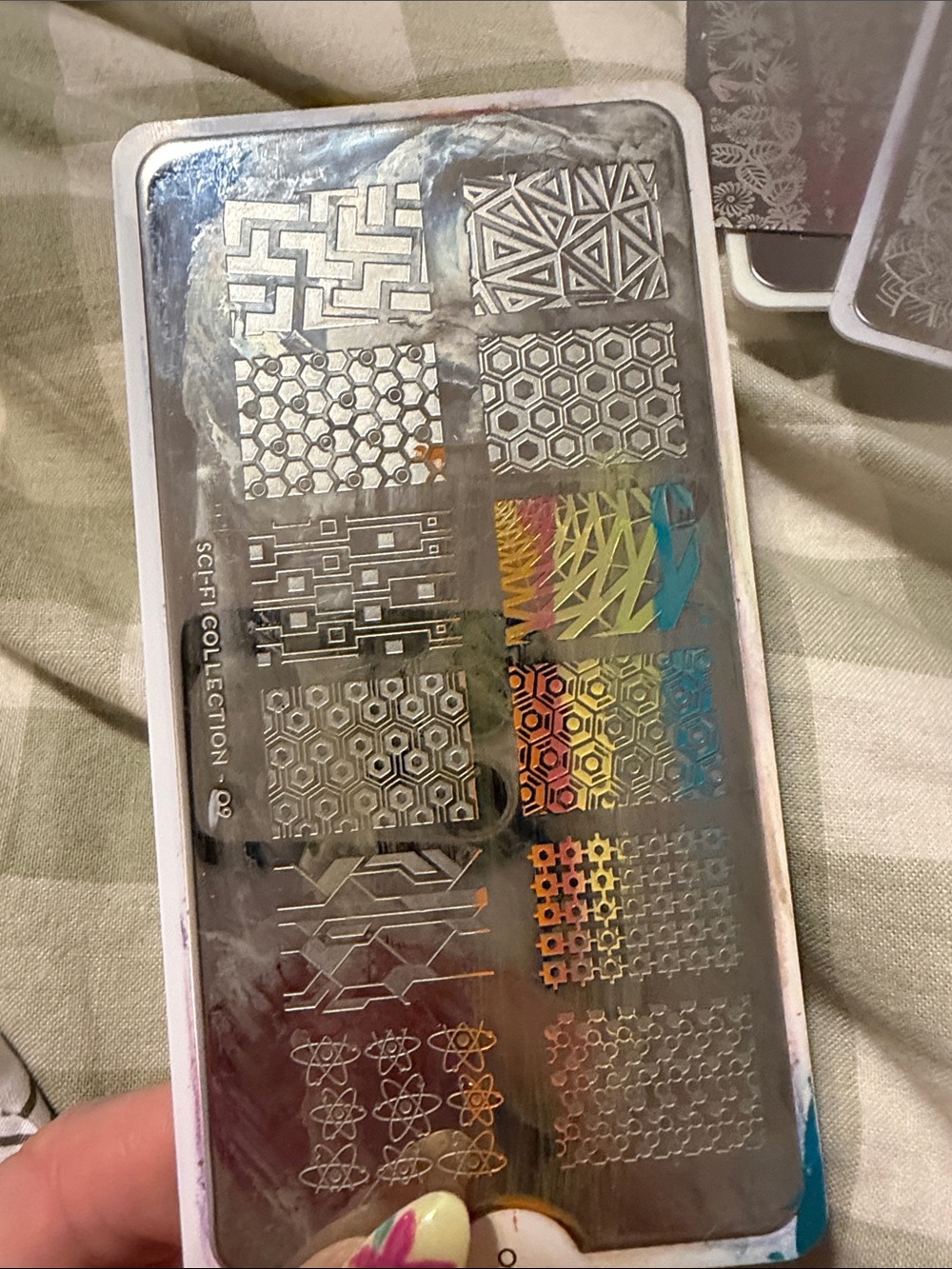 Nail Stamping Plate - Silver Metallic